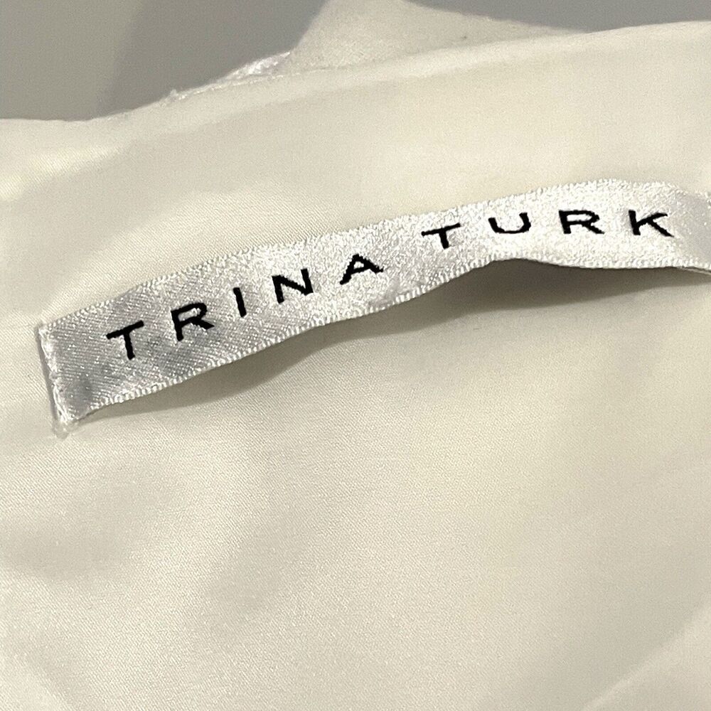 Trina Turk Dress Womens Size 8 Sleeveless V Neck Lined Lace Accent Zip Back Knit - Picture 6 of 12